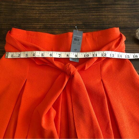 NWT Ann Taylor MIDI Skirt Women’s Sz 4 Pleated Orange Pleated Preppy Career - Picture 6 of 14